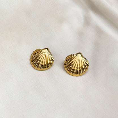 Elegant Gold Seashell Earrings for Women