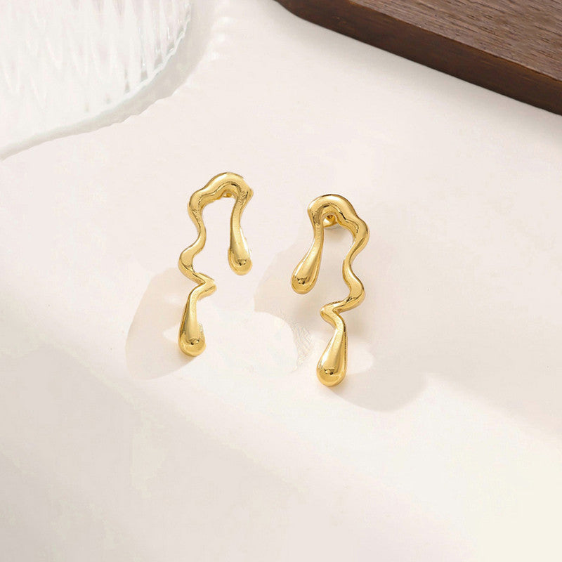 Elegant Gold Abstract Earrings for Women