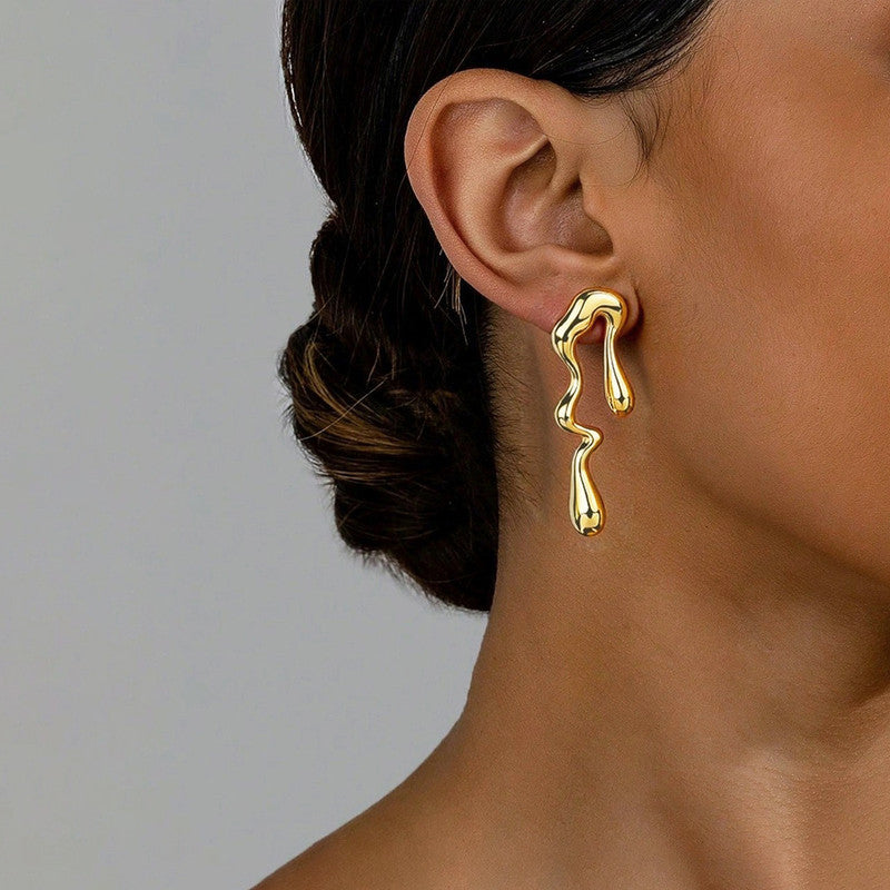 Elegant Gold Abstract Earrings for Women