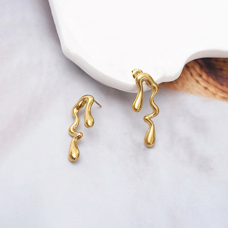 Elegant Gold Abstract Earrings for Women