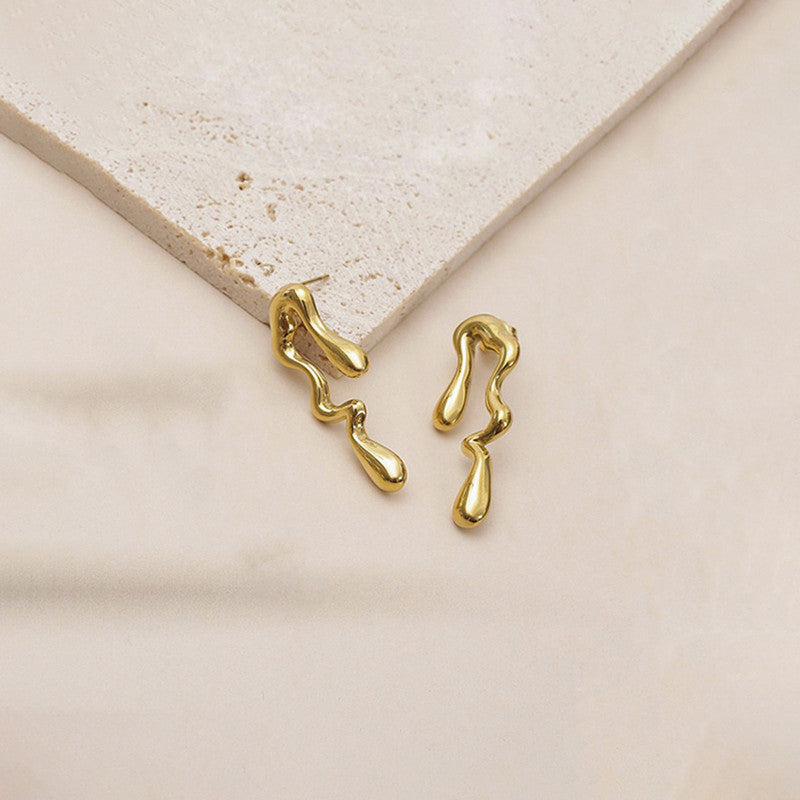 Elegant Gold Abstract Earrings for Women