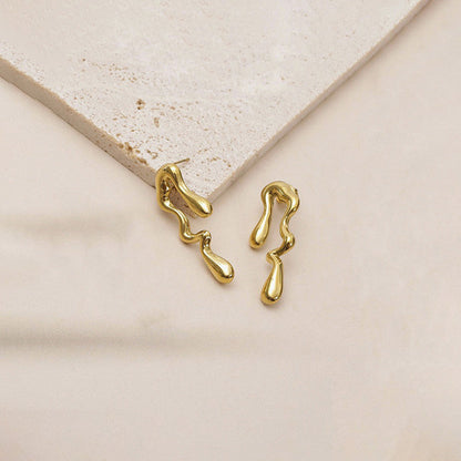 Elegant Gold Abstract Earrings for Women