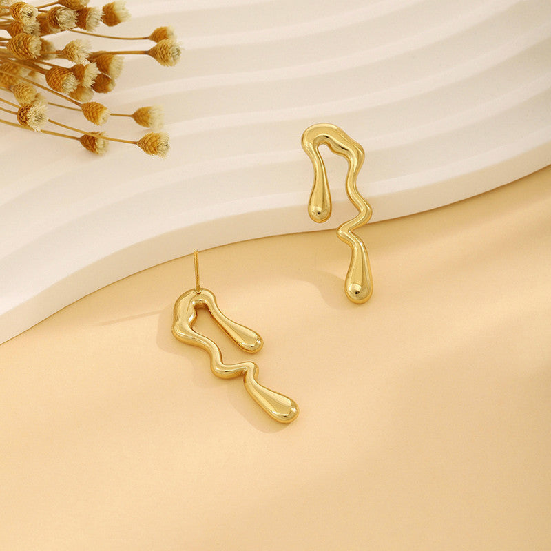 Elegant Gold Abstract Earrings for Women