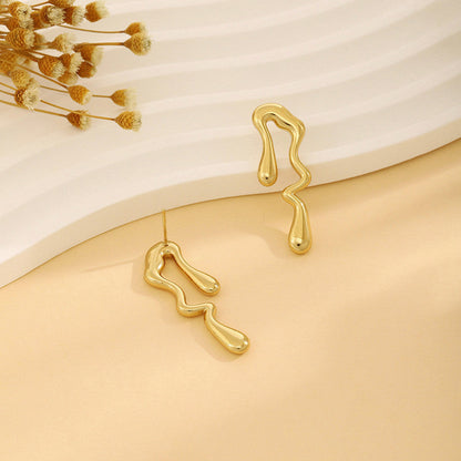 Elegant Gold Abstract Earrings for Women