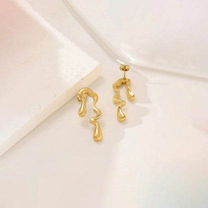 Elegant Gold Abstract Earrings for Women