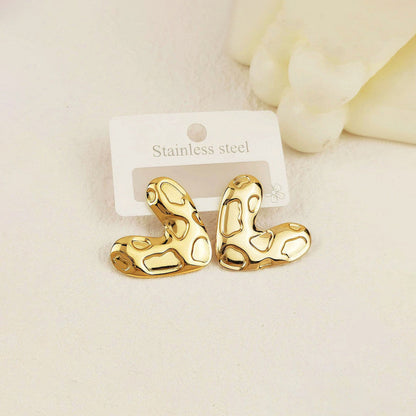 Gold-Plated Abstract Molten Stud Earrings
