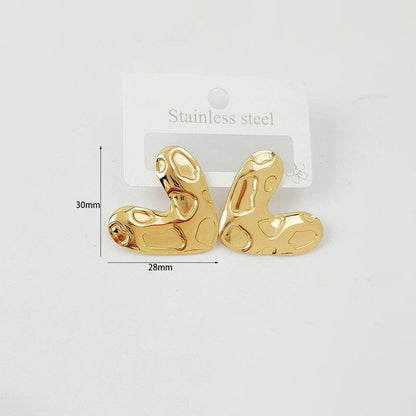 Gold-Plated Abstract Molten Stud Earrings