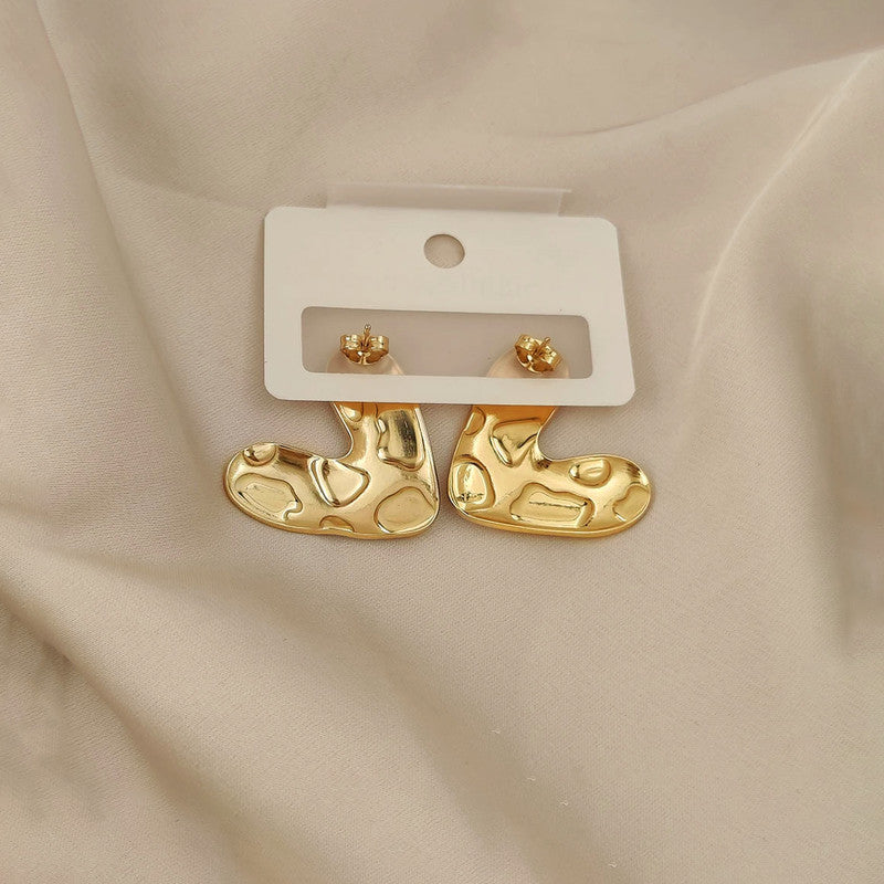 Gold-Plated Abstract Molten Stud Earrings