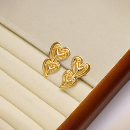 Elegant Gold Heart Earrings for Women