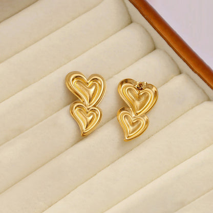 Elegant Gold Heart Earrings for Women
