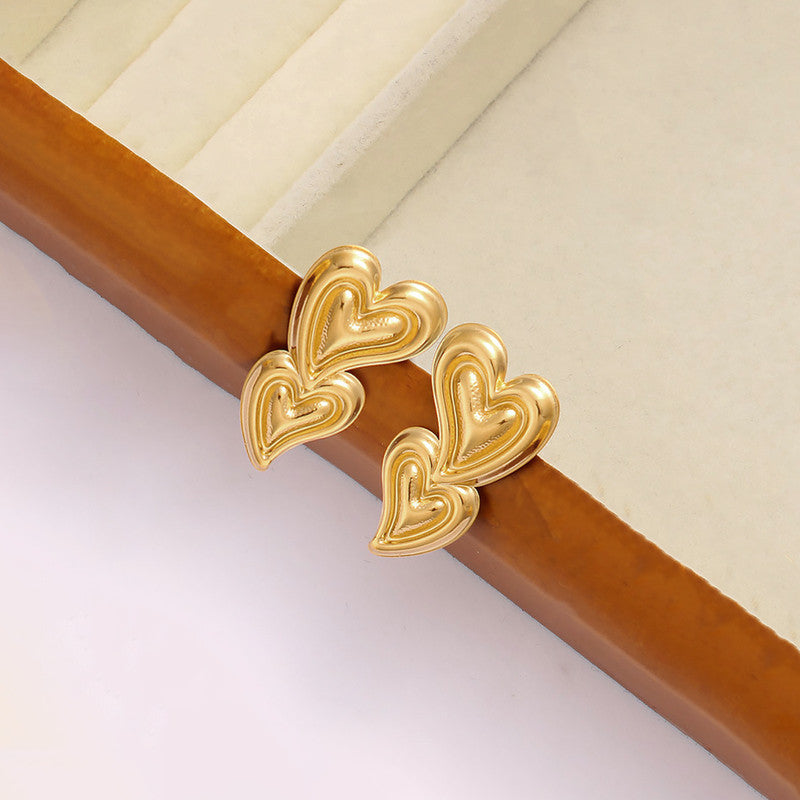 Elegant Gold Heart Earrings for Women