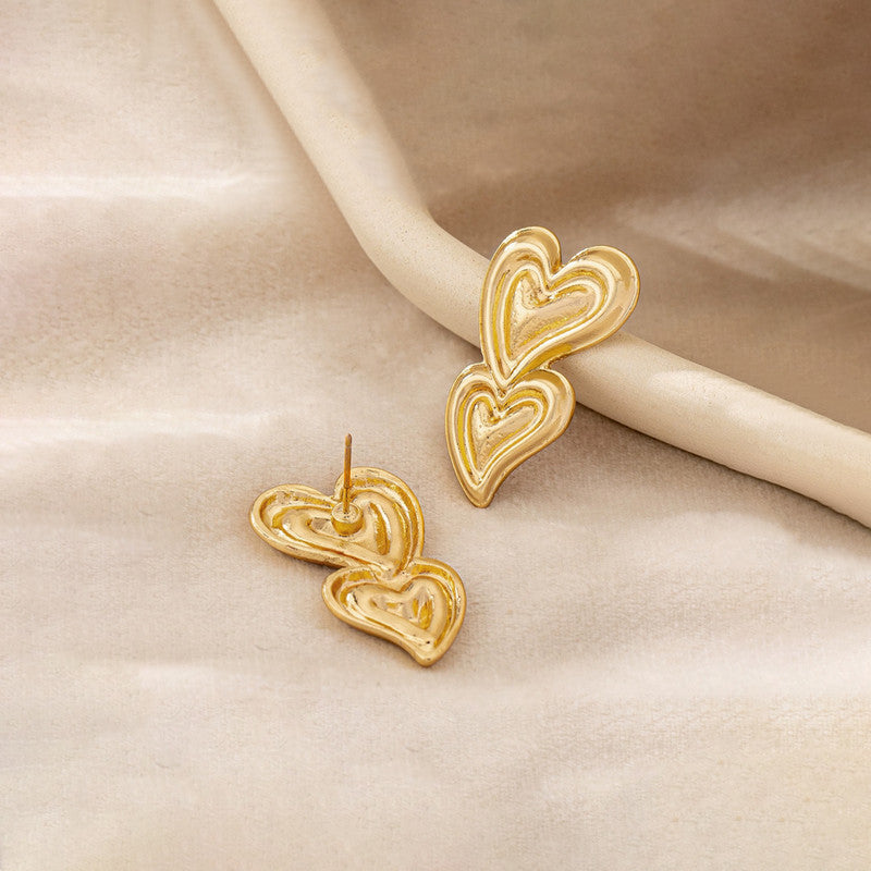 Elegant Gold Heart Earrings for Women