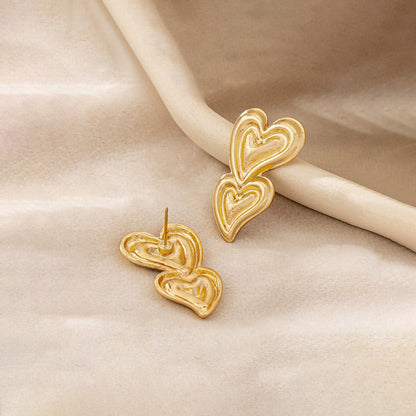 Elegant Gold Heart Earrings for Women