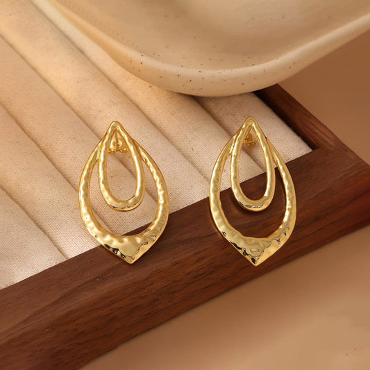 Gold Teardrop Statement Earrings for Women