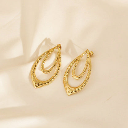 Gold Teardrop Statement Earrings for Women