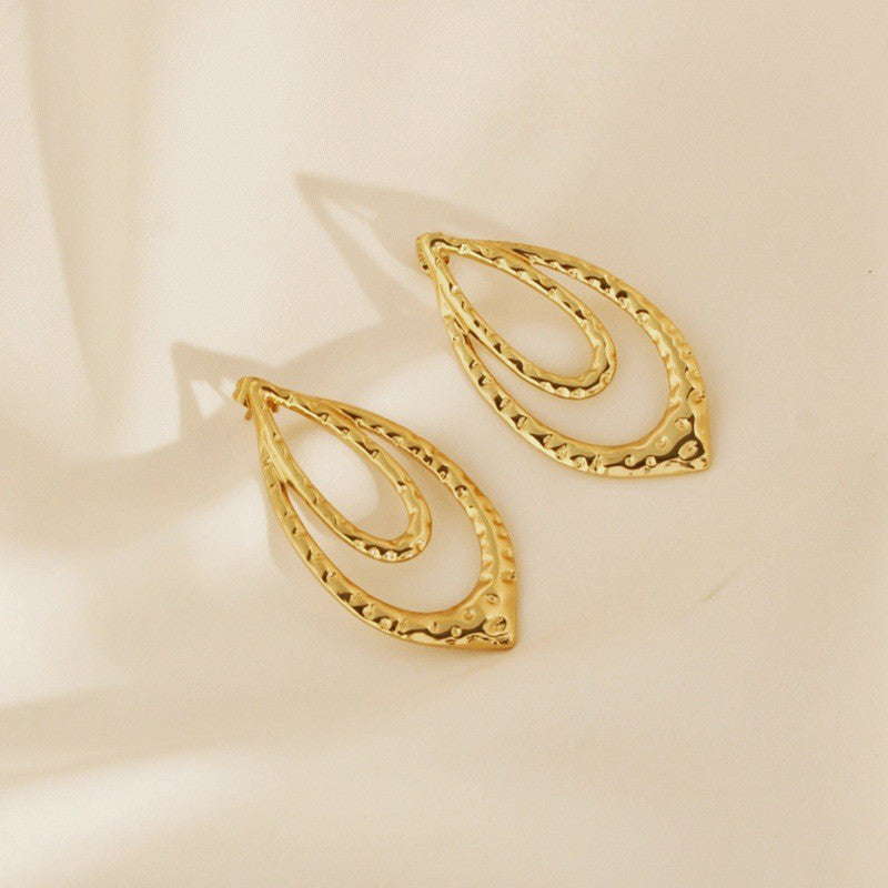 Gold Teardrop Statement Earrings for Women