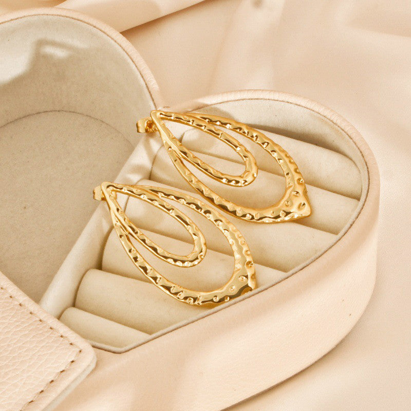 Gold Teardrop Statement Earrings for Women