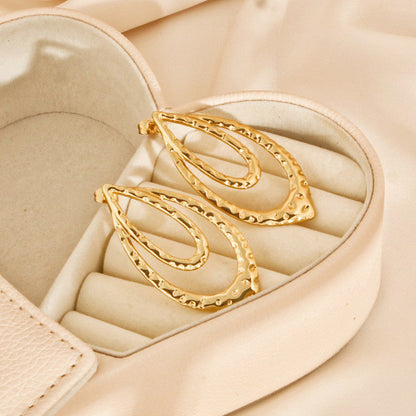 Gold Teardrop Statement Earrings for Women