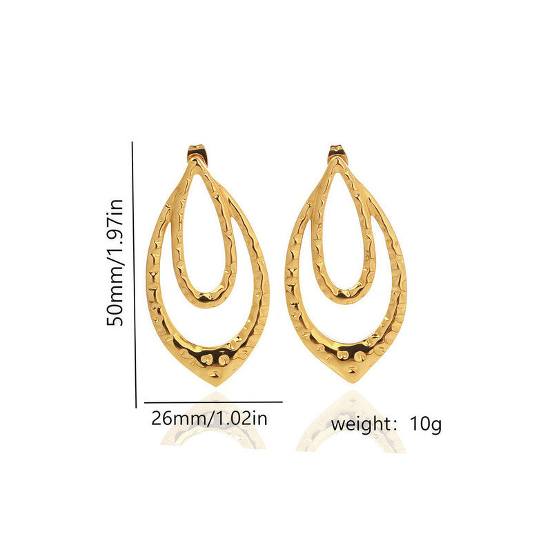 Gold Teardrop Statement Earrings for Women