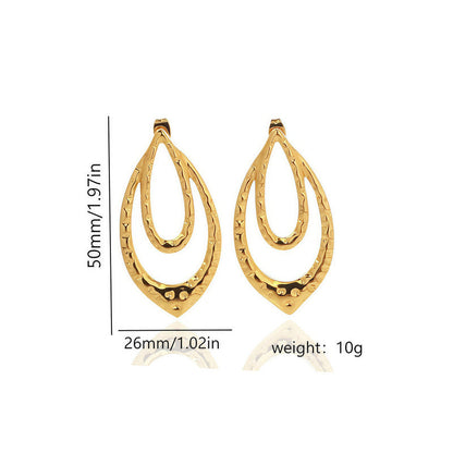 Gold Teardrop Statement Earrings for Women