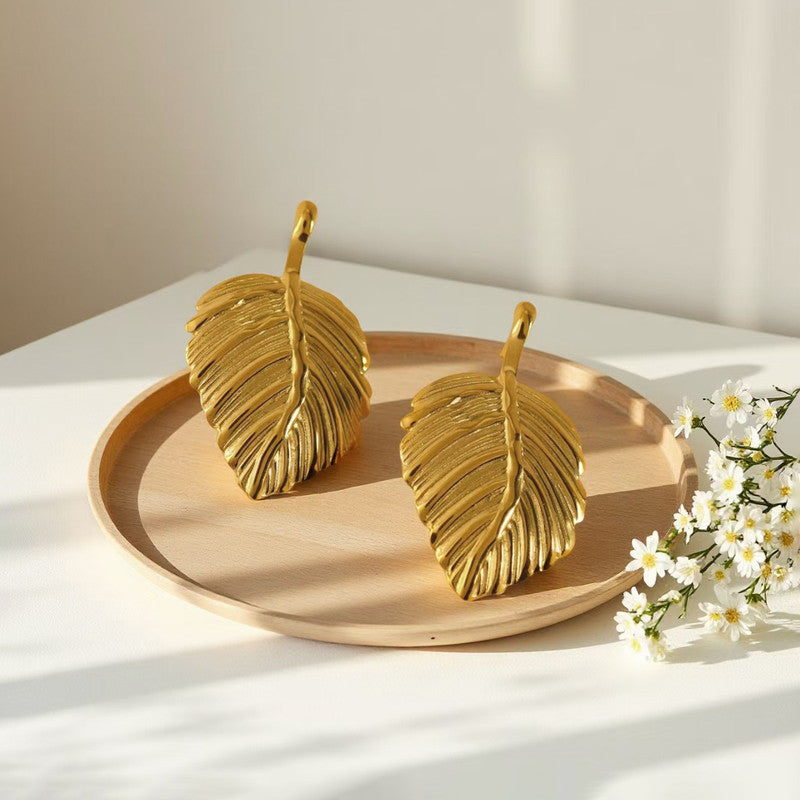Gold-Plated Leaf Stud Earrings