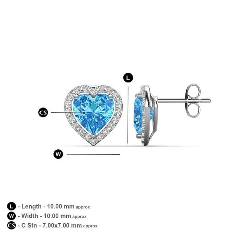 Elegant Blue Heart Earrings for Women