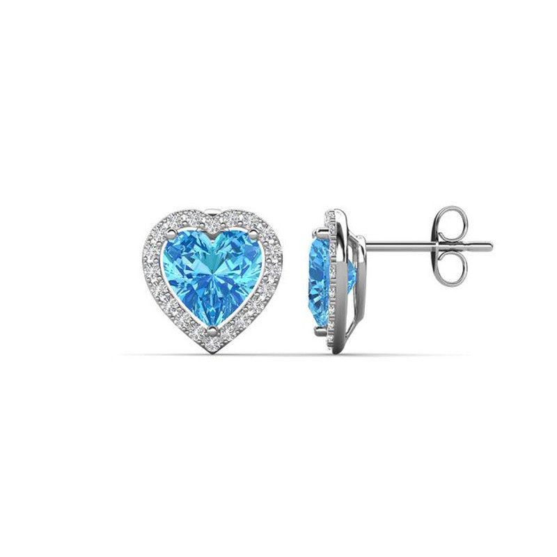 Elegant Blue Heart Earrings for Women