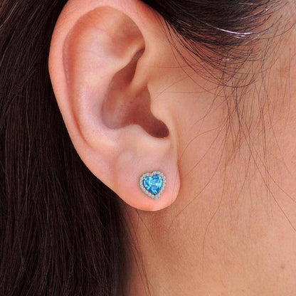 Elegant Blue Heart Earrings for Women