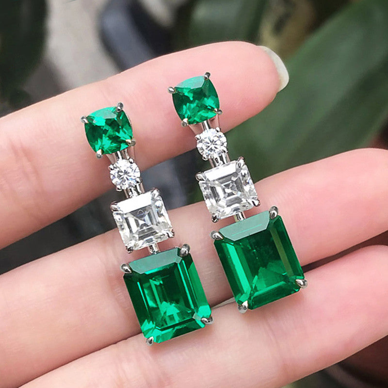 Emerald Green Multi-Stone Drop Earrings