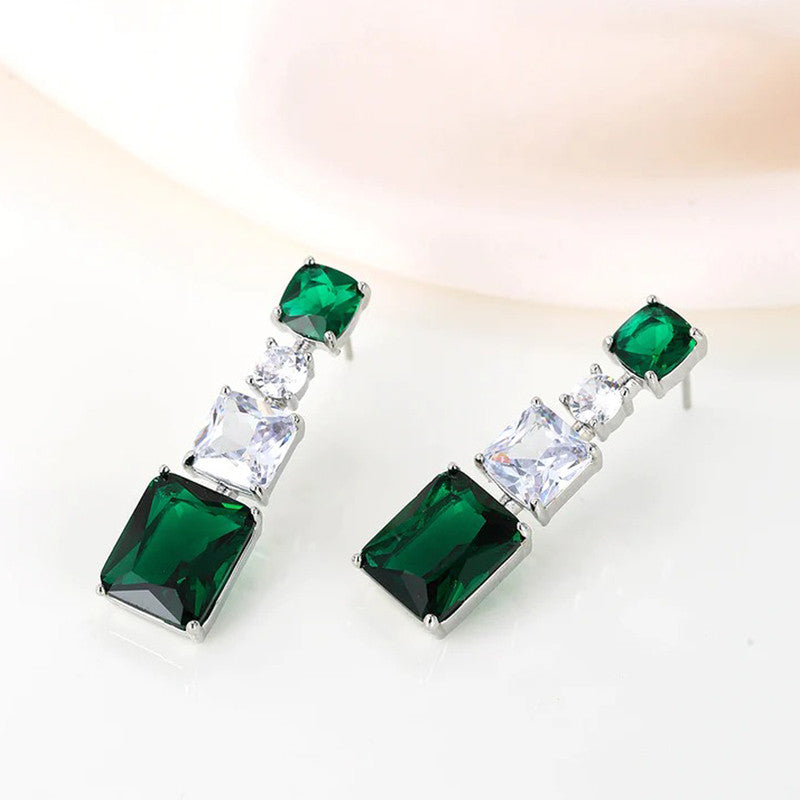 Emerald Green Multi-Stone Drop Earrings
