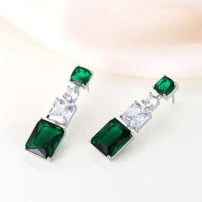 Emerald Green Multi-Stone Drop Earrings