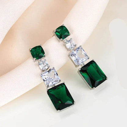 Emerald Green Multi-Stone Drop Earrings