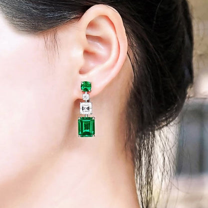Emerald Green Multi-Stone Drop Earrings
