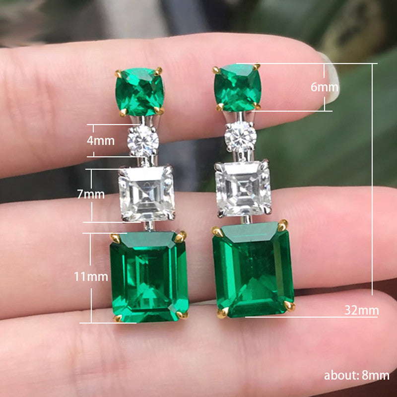 Emerald Green Multi-Stone Drop Earrings