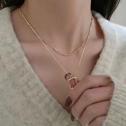 Geo Layer Dual-Strand Necklace