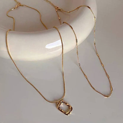 Geo Layer Dual-Strand Necklace