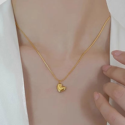 Gold Heart Pendant Necklace