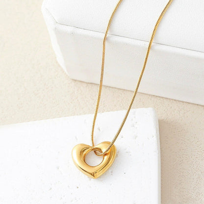 Gold-Plated Layered Heart Pendant Necklace