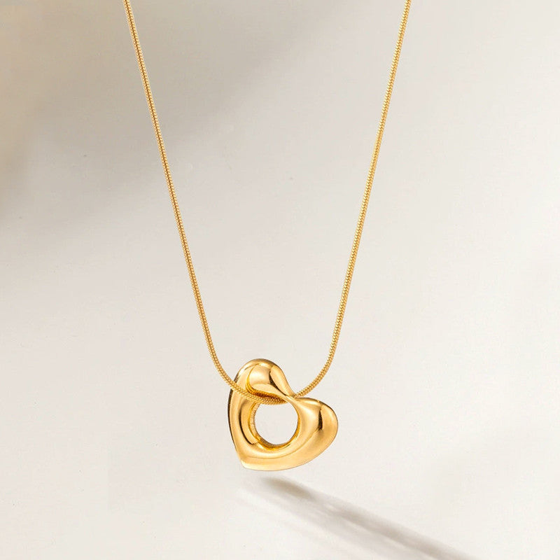 Gold-Plated Layered Heart Pendant Necklace