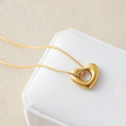 Gold-Plated Layered Heart Pendant Necklace