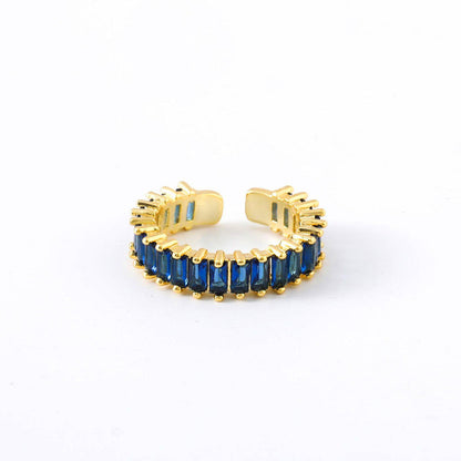 Elegant Blue Crystal Gold Ring for Women