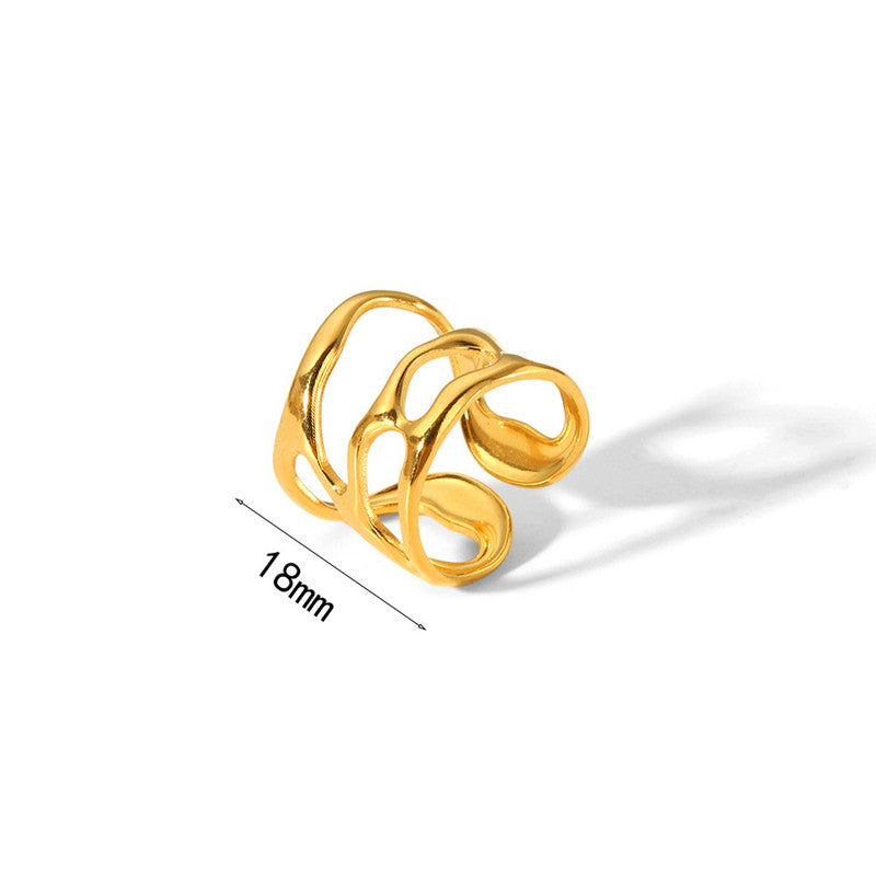 Gold-Plated Abstract Cutout Statement Ring