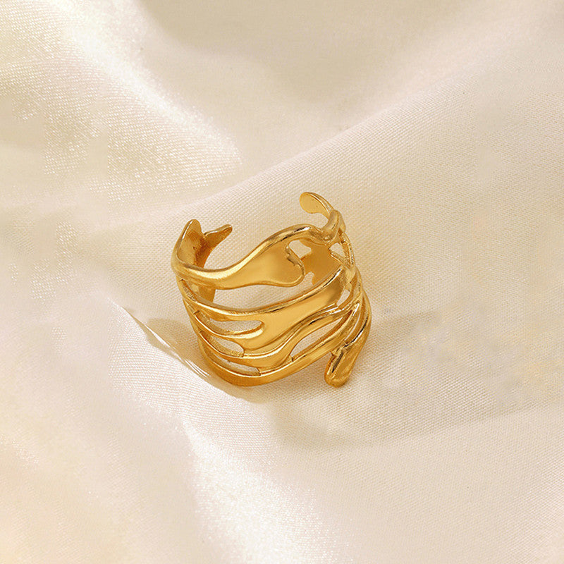 Modern Gold Multi-Layer Melt Ring