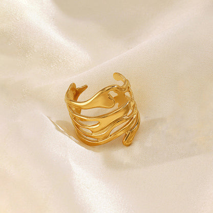 Modern Gold Multi-Layer Melt Ring