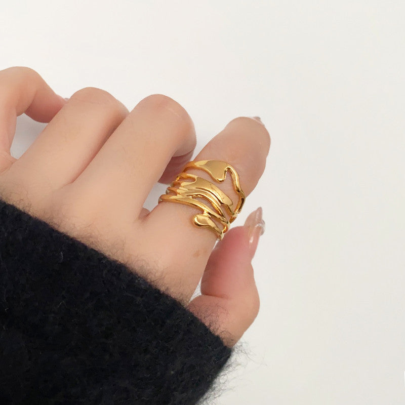Modern Gold Multi-Layer Melt Ring