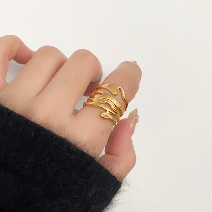 Modern Gold Multi-Layer Melt Ring
