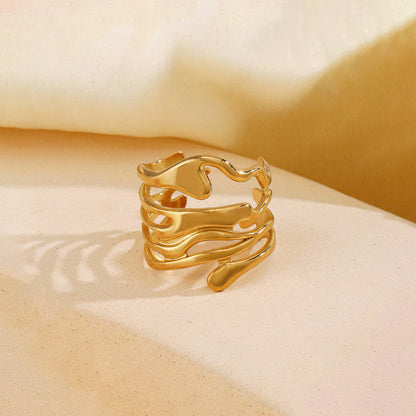 Modern Gold Multi-Layer Melt Ring