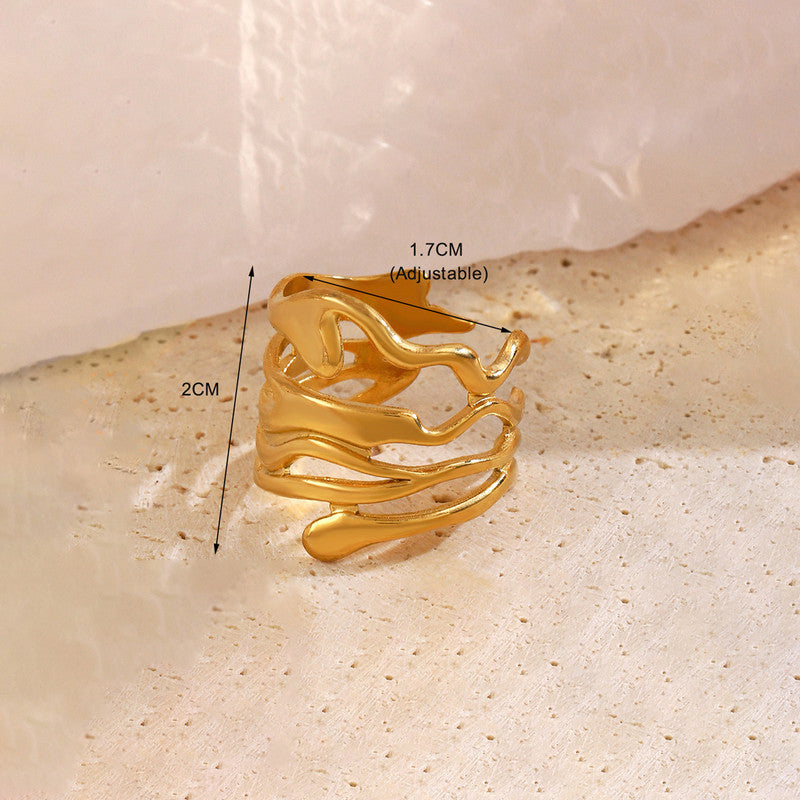 Modern Gold Multi-Layer Melt Ring