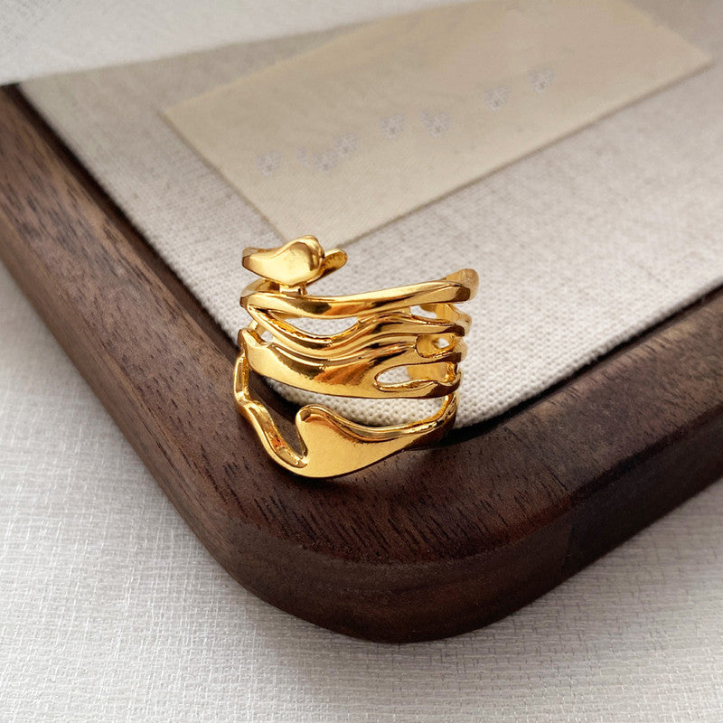 Modern Gold Multi-Layer Melt Ring