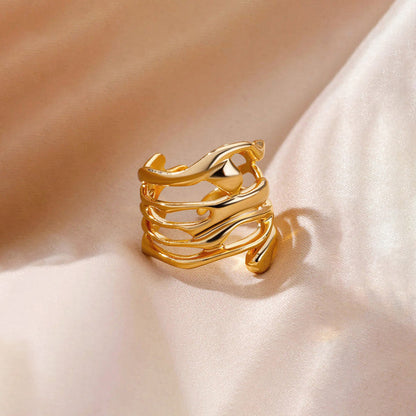 Modern Gold Multi-Layer Melt Ring